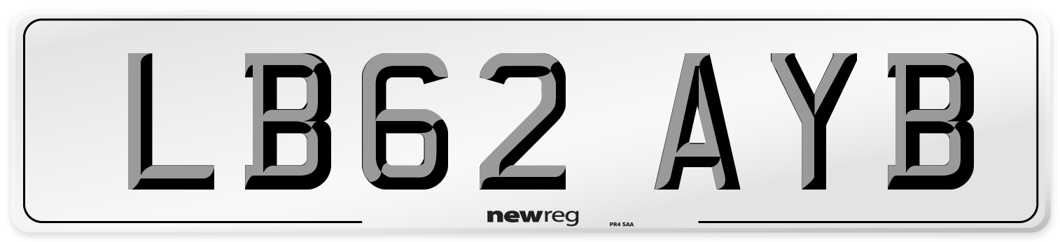 LB62 AYB Number Plate from New Reg